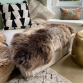 Bundle: 5 x Natural shaggy sheepskins - 90cm x 60cm - Long wool